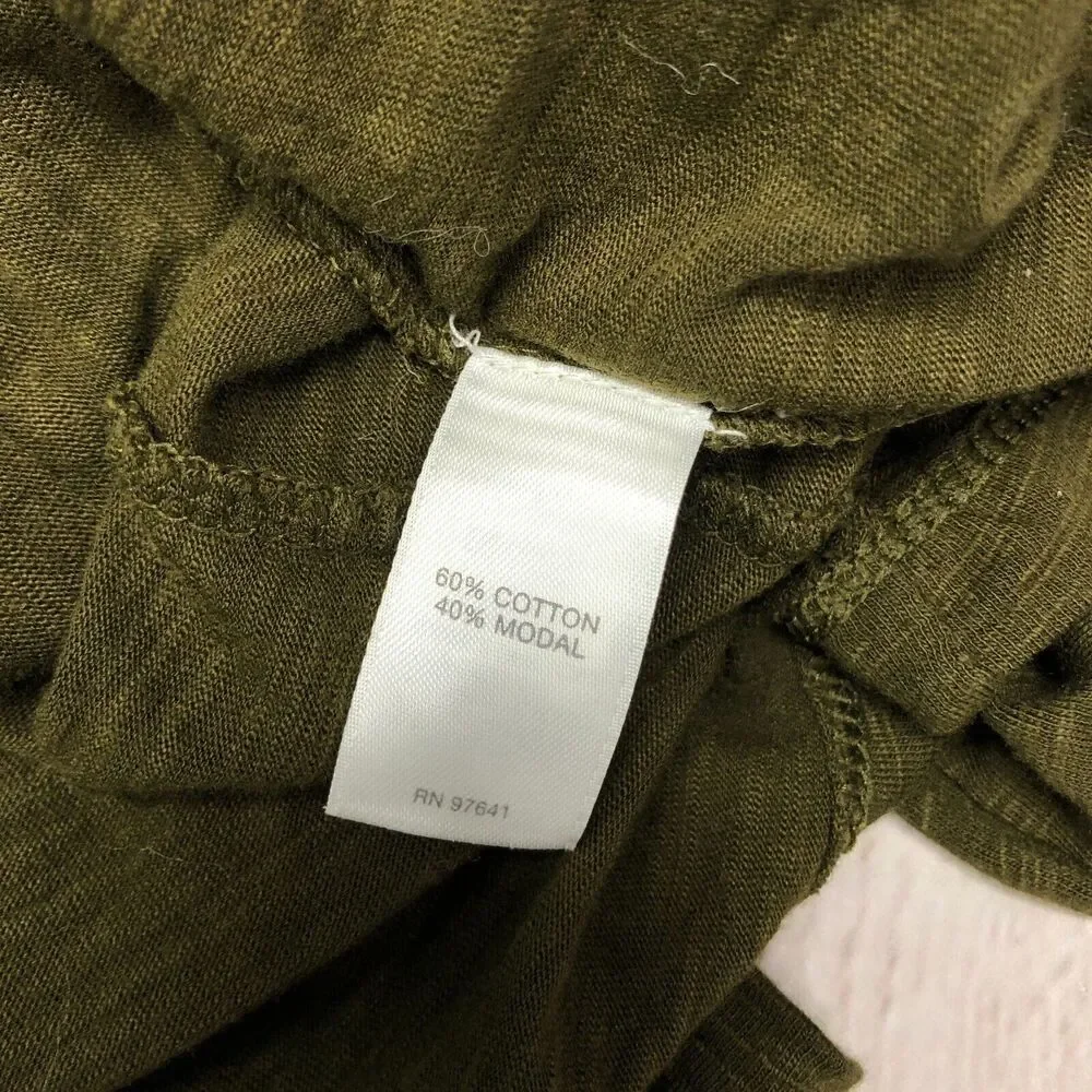 J Jill Women Long Sleeve Blouse Top Shirt Size Medium Petite Olive Green B305 -6 - Picture 7 of 13